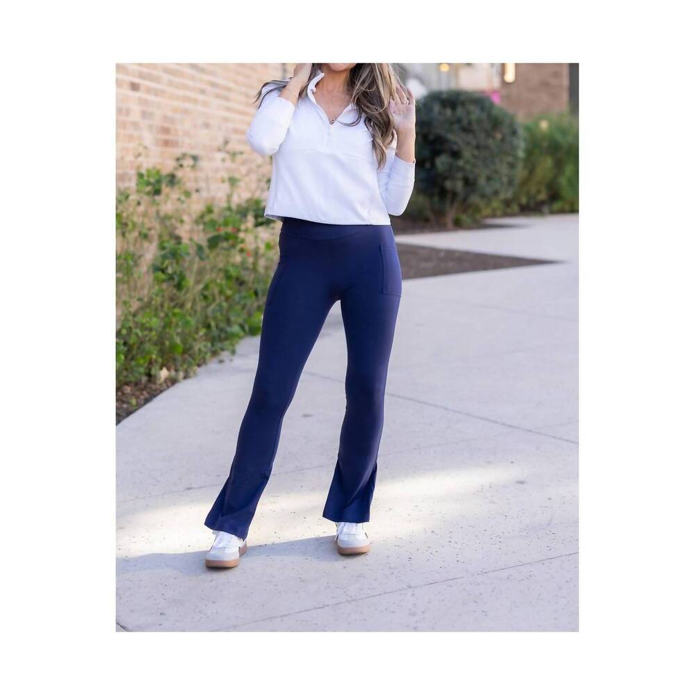 NEW JULIA ROSE women's niko flare leggings in blue